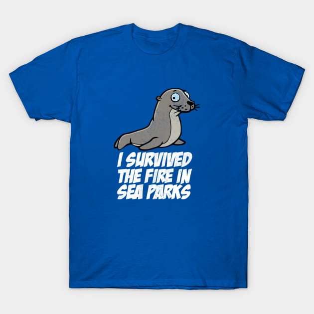 I Survived The Fire In Sea Parks - IT Crowd T-Shirt by boscotjones